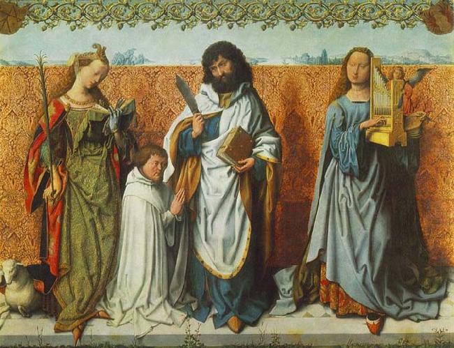 St Agnes, St Bartholomew and St Cecilia, MASTER of the St. Bartholomew Altar